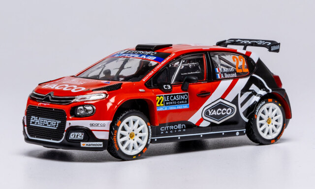 ixo/イクソ  シトロエン C3 ラリー2 2025年 ラリーモンテカルロ WRC2 優勝 #22 Y.Rossel/A.Dunand
