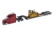 DIECAST MASTERS  ピータービルト 579 ウルトラロフトタンデムCat D5M 積載ローボーイトレーラー付