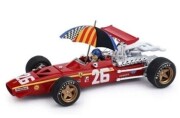 BRUMM/ブルム  フェラーリ 312 F1 1968年フランスGP 1位 ＃26  J. Ickx ドライバーフィギュア&パラソル付