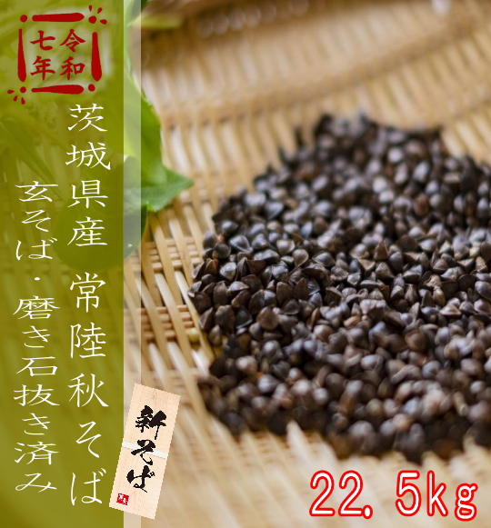 令和7年産!!茨城県筑西市産常陸秋そば・玄そば磨き石抜き済み1等品【22.5kg】