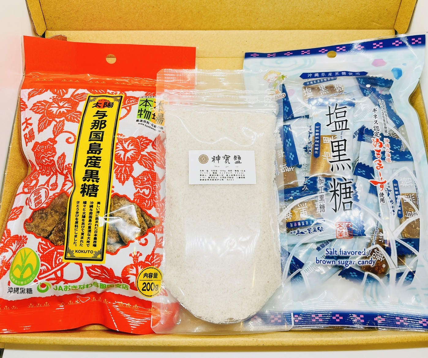 夏応援セット！「与那国島産黒糖・塩黒糖・神宝塩」