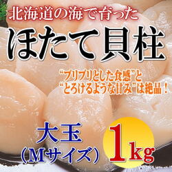 北海道産 ホタテ貝柱☆大粒☆1kg前後
