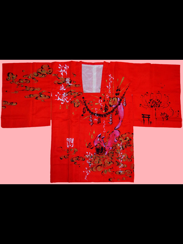 手書き絵付け被布