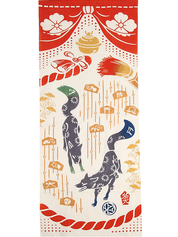 ppsk　1073 ジャンパースカート　花火　狛犬　手ぬぐい　手拭い 宮本株式会社：手拭い「狛犬」