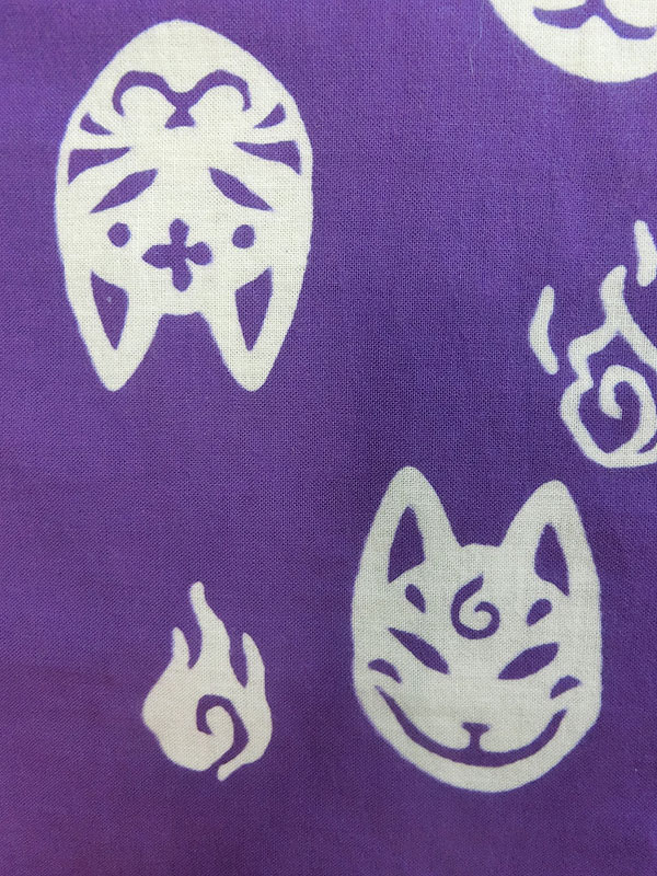 狐面堂手拭い「狐火」