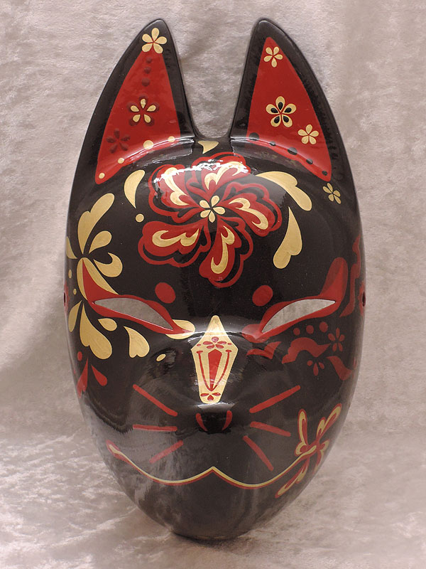 狐面「朱華　黒」