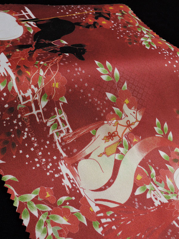 ファイバークロス「狐と椿」