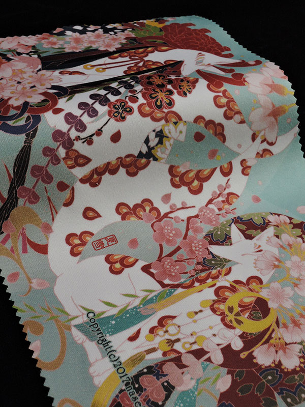 ファイバークロス「桜と白狐」