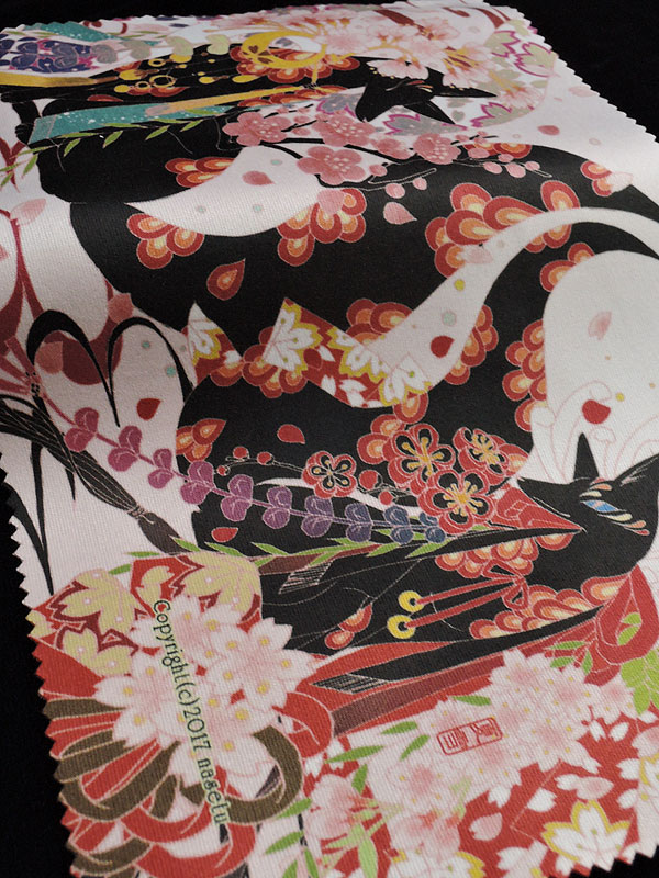 ファイバークロス「桜と黒狐」