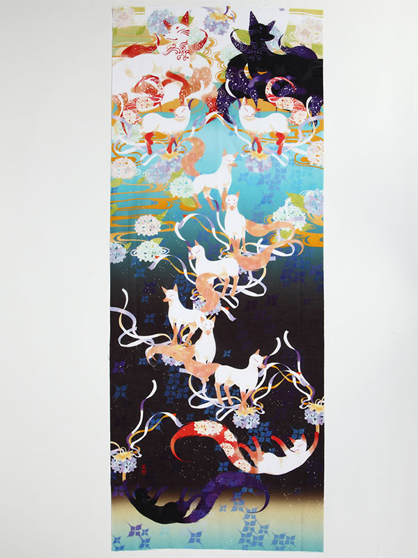 なせつ庵：手拭い「九尾道中」