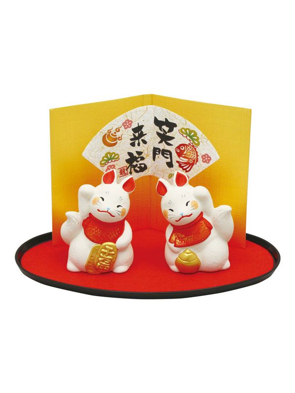 お稲荷さん　レトロ リュウコドウ：お稲荷さん(笑門来福)