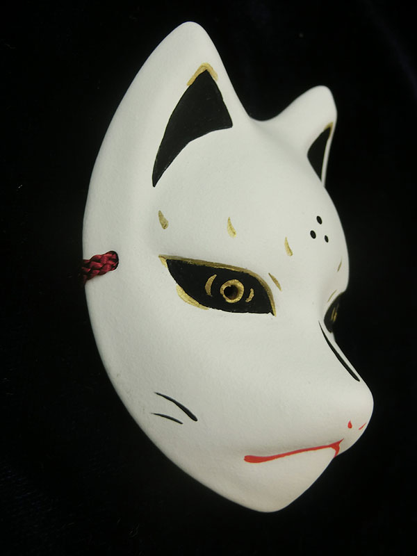 絵本狐堂：ミニ子狐面(黒)