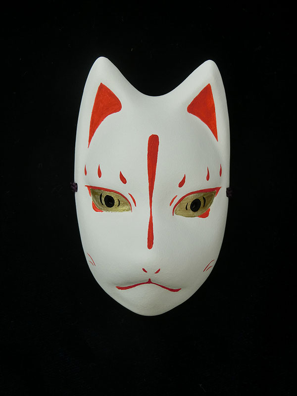 絵本狐堂：ミニ子狐面(赤)
