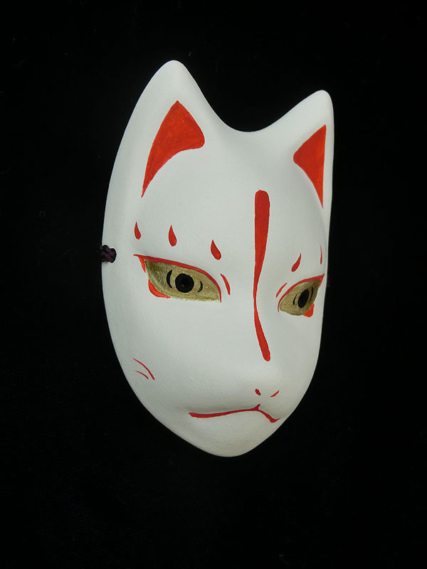 絵本狐堂：ミニ子狐面(赤)