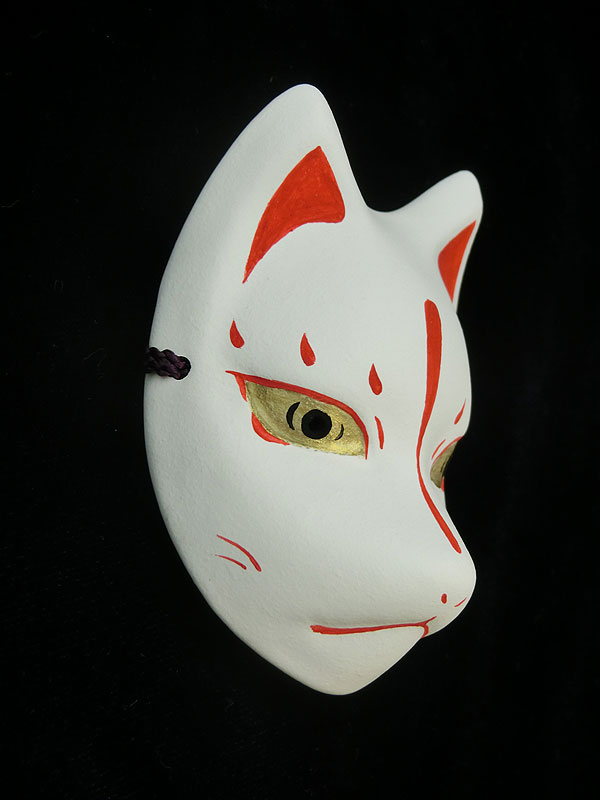 絵本狐堂：ミニ子狐面(赤)