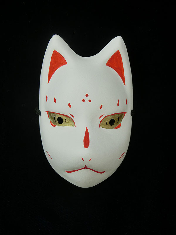 絵本狐堂：ミニ子狐面(赤)