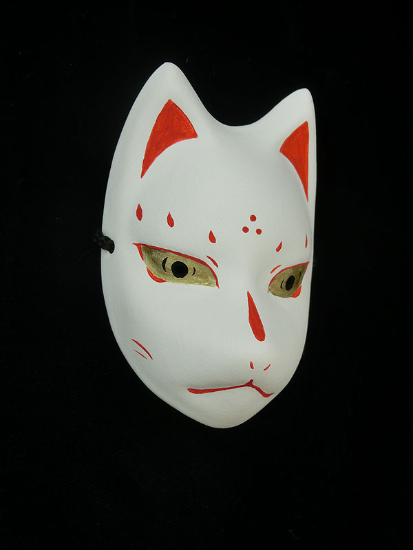 絵本狐堂：ミニ子狐面(赤)
