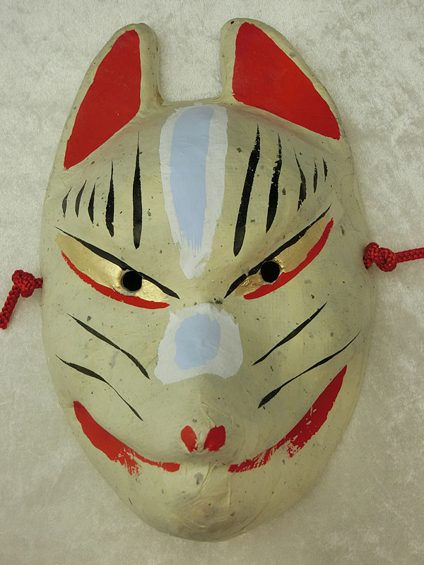 房本デザイン工芸：狐面・和紙張り｜口開け