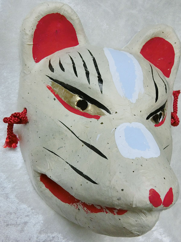 房本デザイン工芸：狐面・和紙張り｜口開け