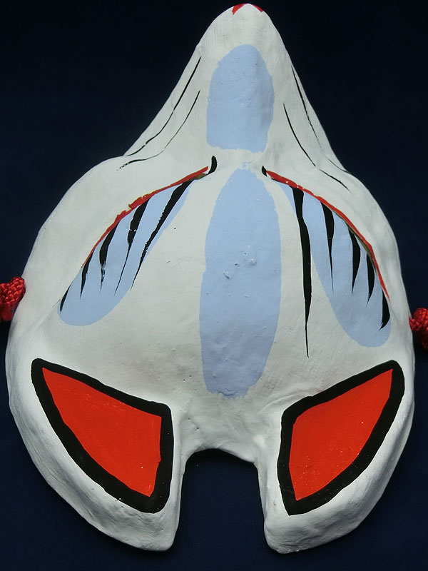 京都きつね面・白｜口閉じ