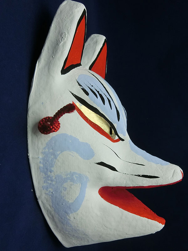 房本デザイン工芸：狐面[全二色]｜口開け