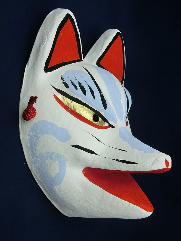 房本デザイン工芸：狐面[全二色]｜口開け