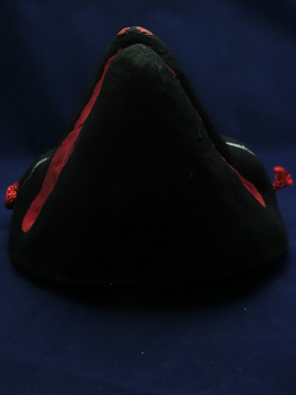 京都きつね面・黒｜口閉じ