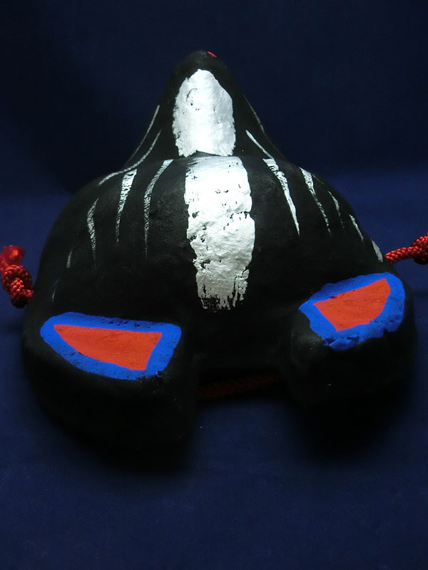 京都きつね面・黒｜口閉じ