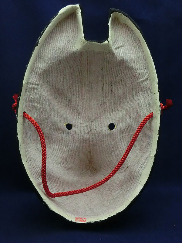 京都きつね面・黒｜口閉じ