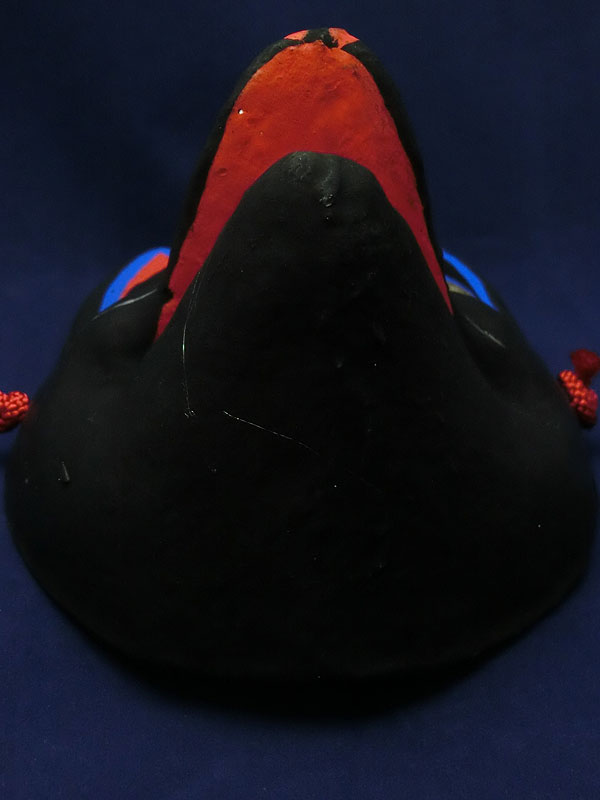 京都きつね面・黒｜口開け