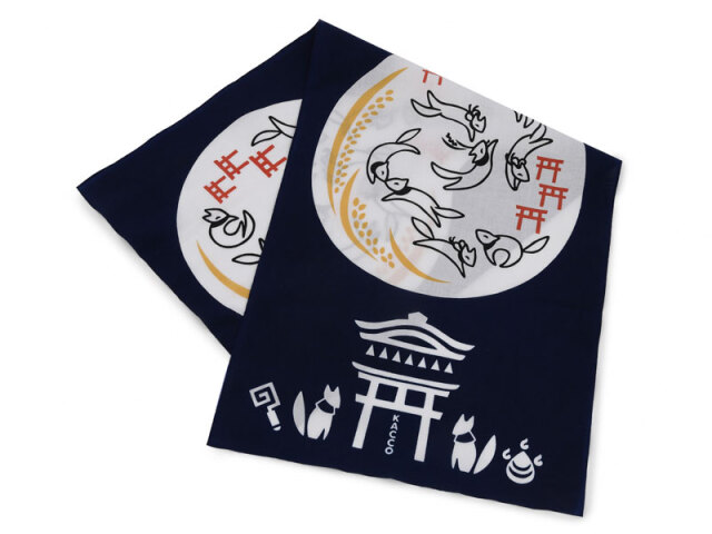 GalleryKACCO：手拭い ‐めぐり狐‐（紺）