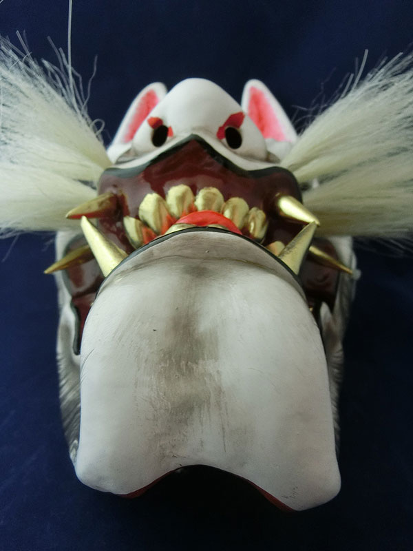 柿田勝郎面工房：石見神楽面 悪狐（白狐 2号型）