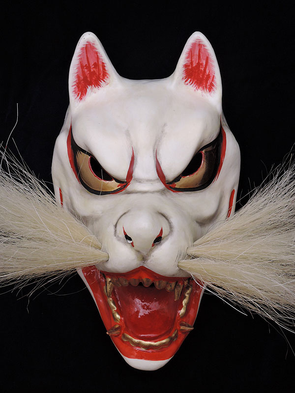 柿田勝郎面工房：石見神楽面 小狐（白狐）