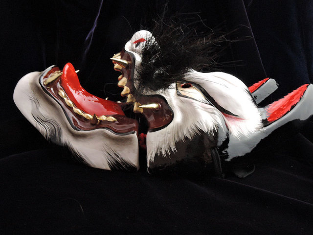 柿田勝郎面工房：悪狐（黒毛）