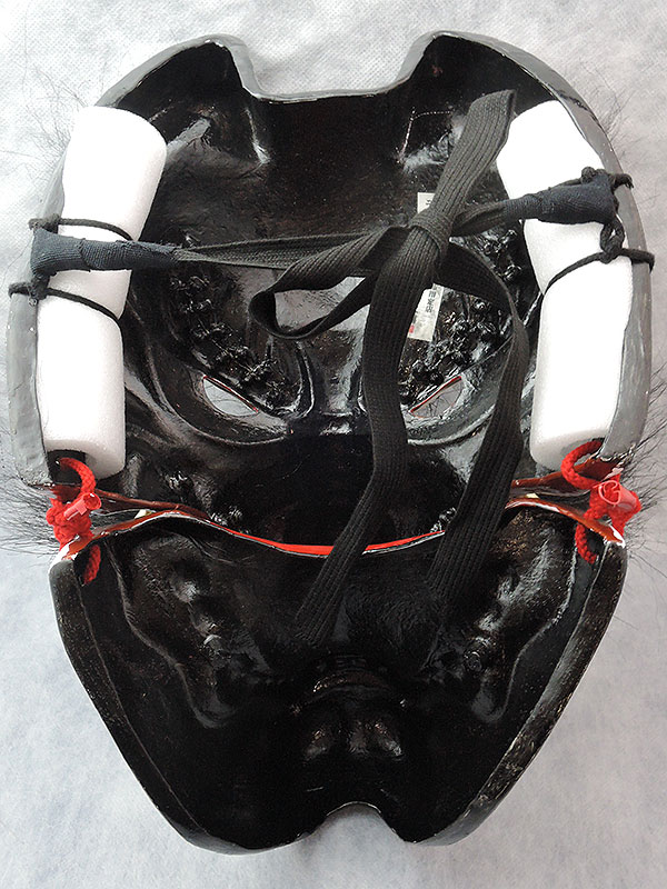 石見神楽面：悪狐（黒毛・大・眉毛有）