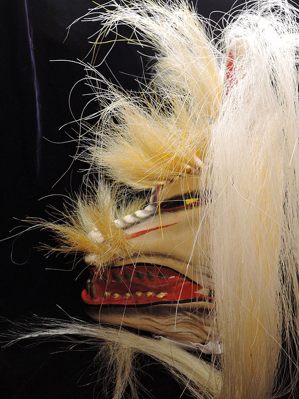 柿田勝郎面工房：石見神楽面　悪狐（白狐　金毛　旧型）