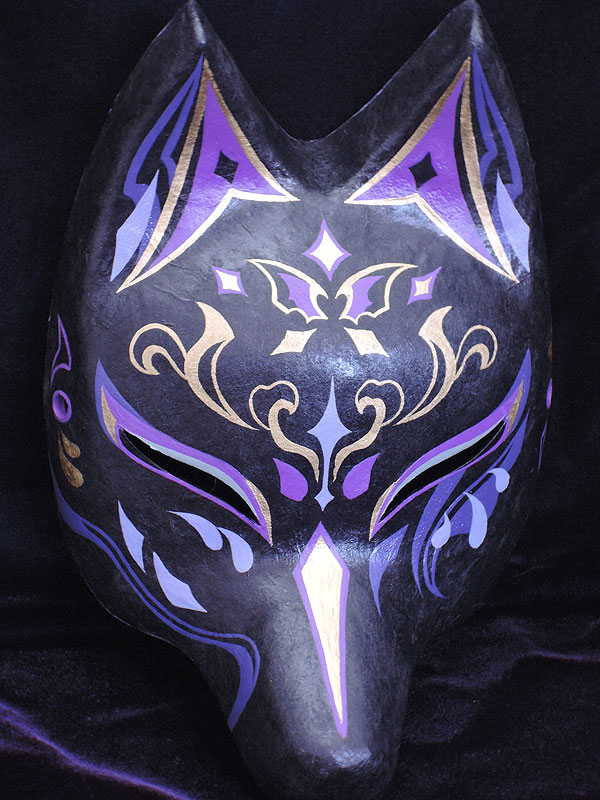 狐面堂：半狐面「艶羽」≪羽二重張り≫