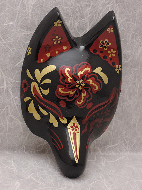 半狐面「朱華　黒」Kichi型3式