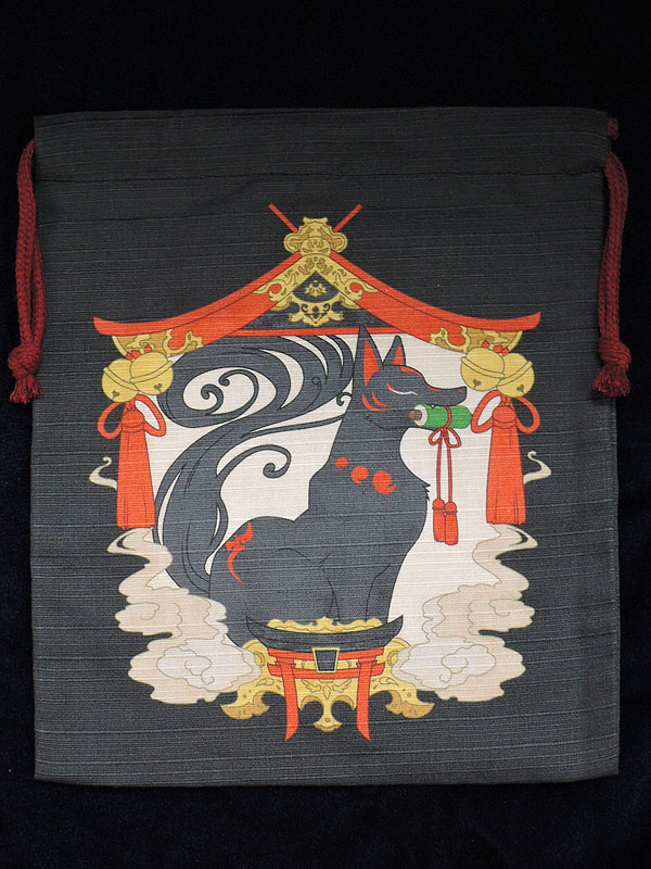 巾着「狐の社」（中）