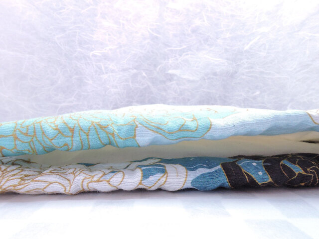 巾着「狐と月」（狐口面用）