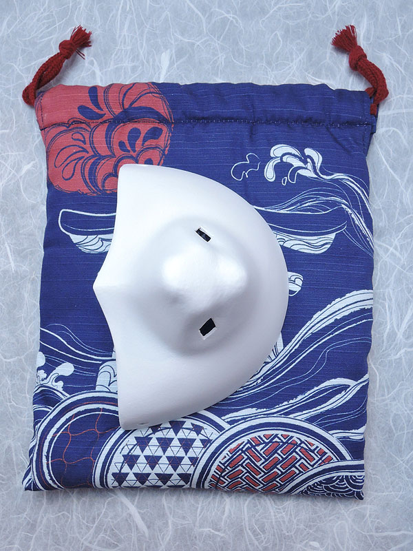 巾着「波和柄」（狐口面用）