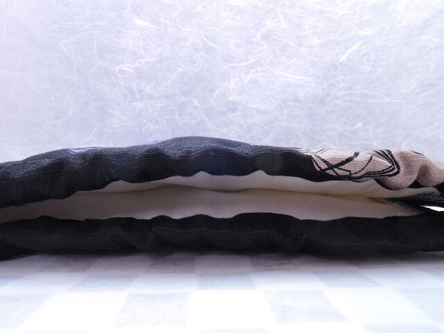 巾着「波和柄」（狐口面用）