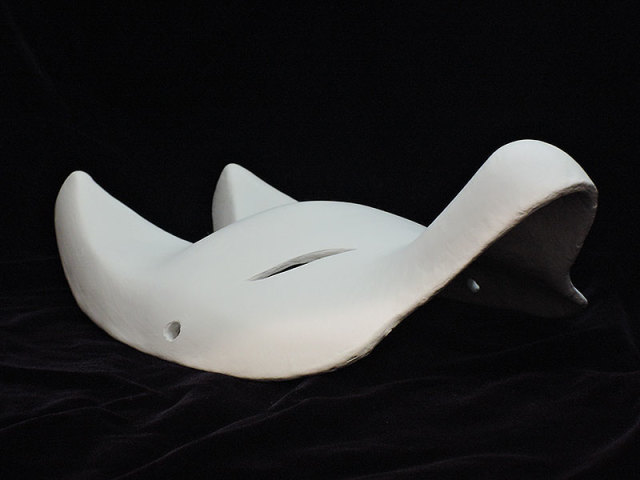 絵付け用白塗り半狐面　弐型