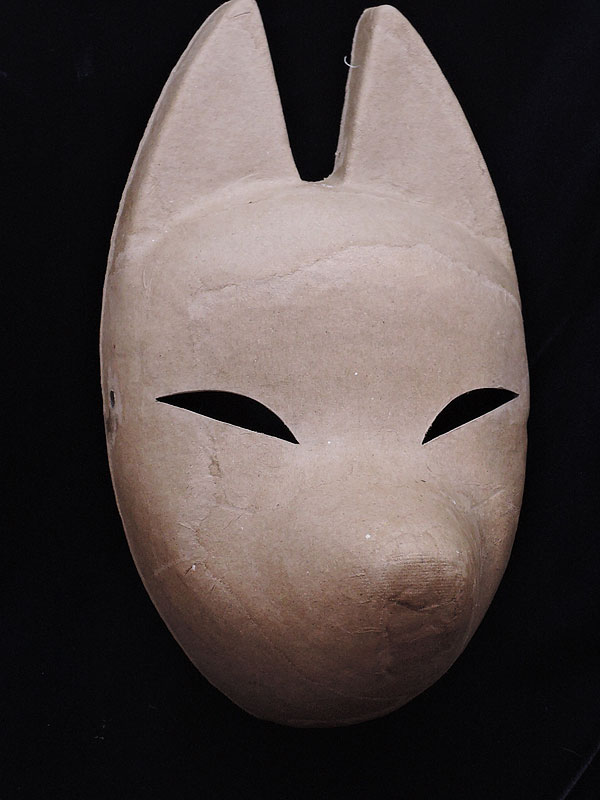 狐のお面 石膏塗り 狐のお面 石膏塗り