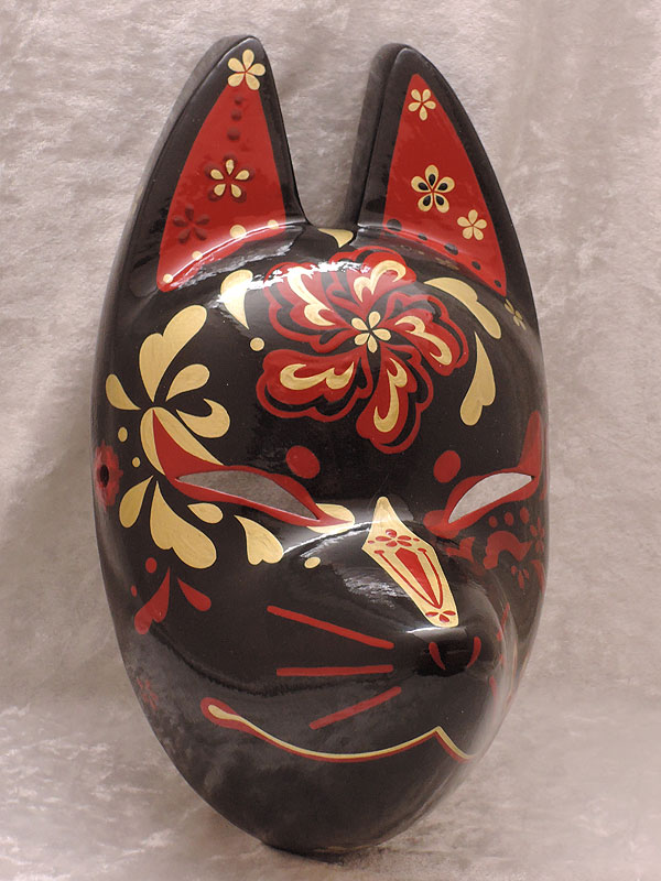 狐面「朱華　黒」