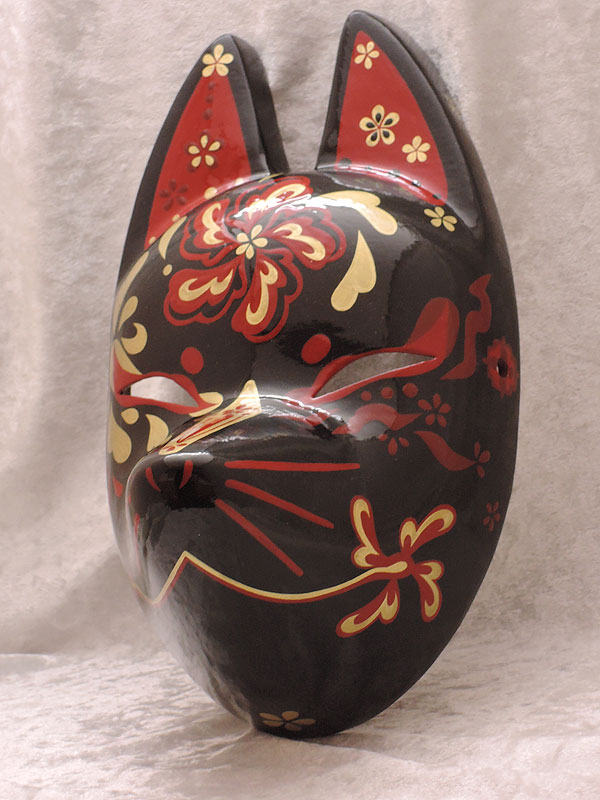 狐面「朱華　黒」