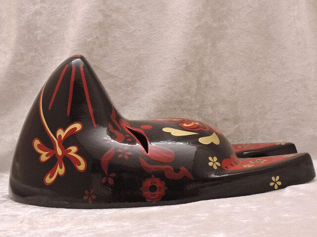 狐面「朱華　黒」