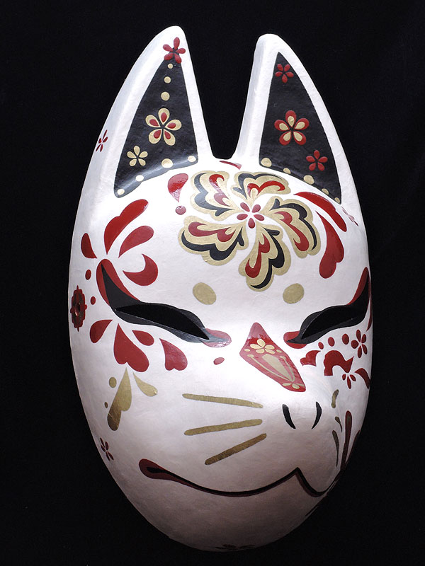 狐面「朱華」≪羽二重張り≫（大）