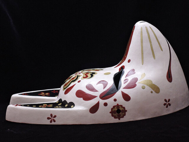 狐面「朱華」≪羽二重張り≫（大）