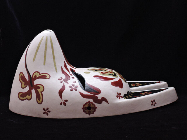 狐面「朱華」≪羽二重張り≫（大）